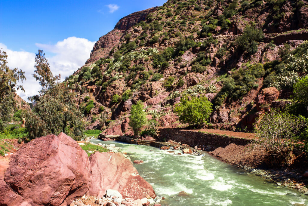 Paysage du Maroc rivière Ourika